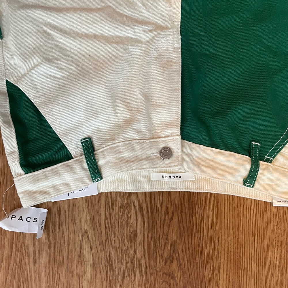 PacSun Green and White Paneled Low Rise Carpenter Jeans - Picture 4 of 6